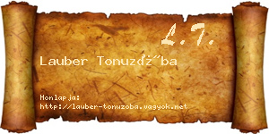 Lauber Tonuzóba névjegykártya
